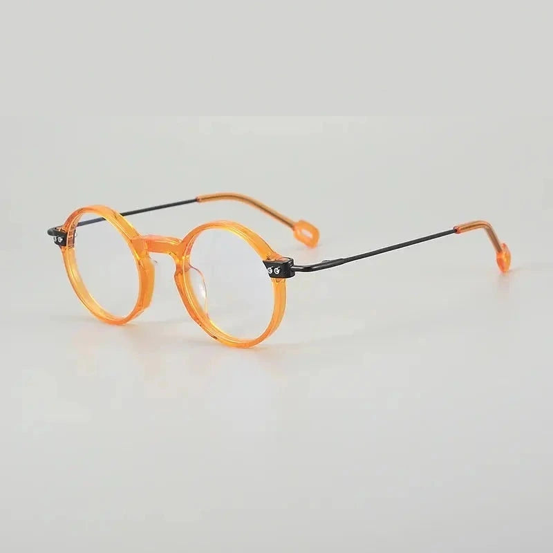 Muzz Unisex Full Rim Round Titanium Acetate Eyeglasses 13006 - C5