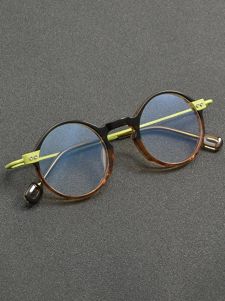 Muzz Unisex Full Rim Round Titanium Acetate Eyeglasses 13006 - Size Chart