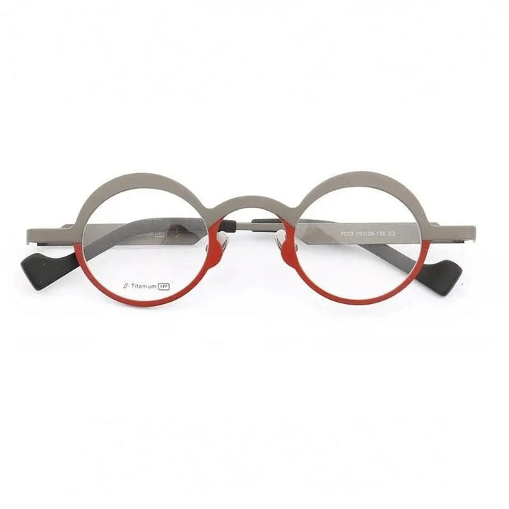 Muzz Unisex Full Rim Round Titanium Frame Eyeglasses T7023 - C2