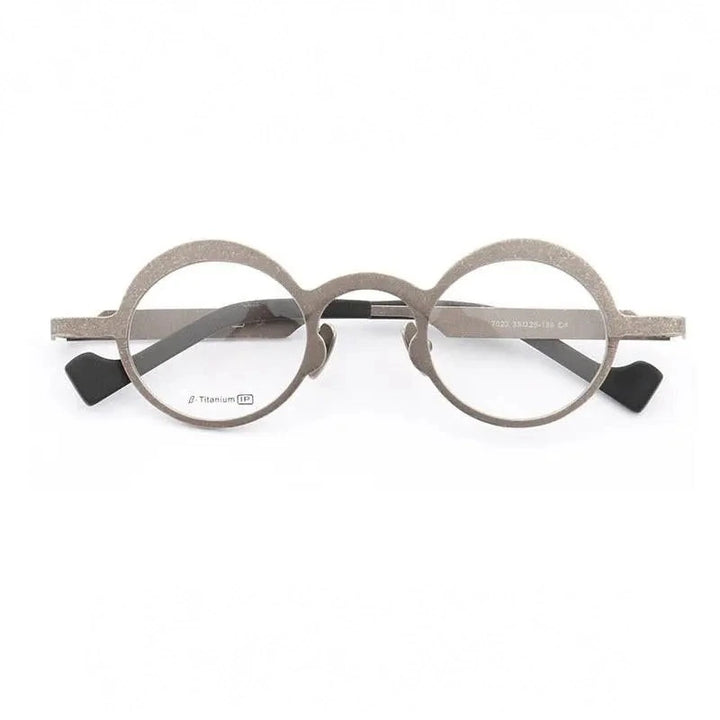Muzz Unisex Full Rim Round Titanium Frame Eyeglasses T7023 - C4