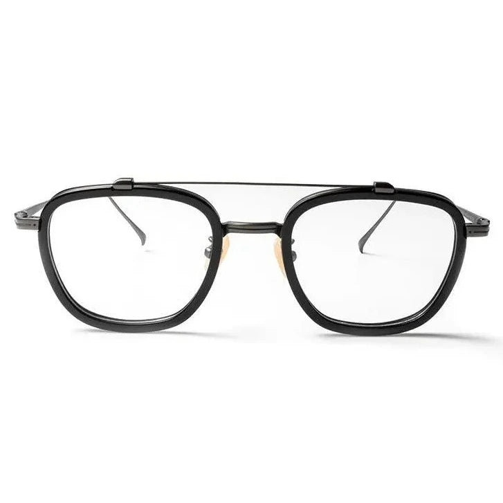 Muzz Unisex Full Rim Square Titanium Acetate Frame Eyeglasses 5209 - black