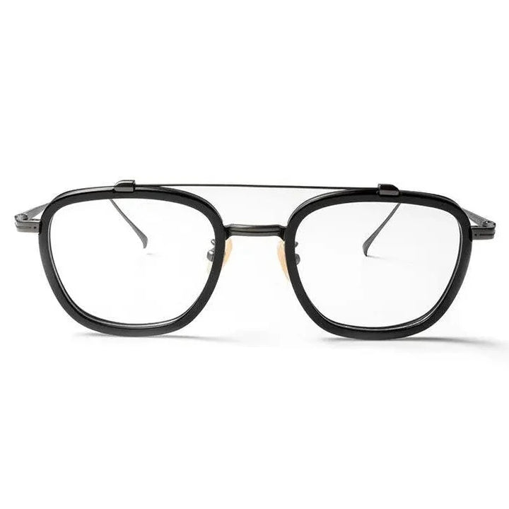 Muzz Unisex Full Rim Square Titanium Acetate Frame Eyeglasses 5209 - black