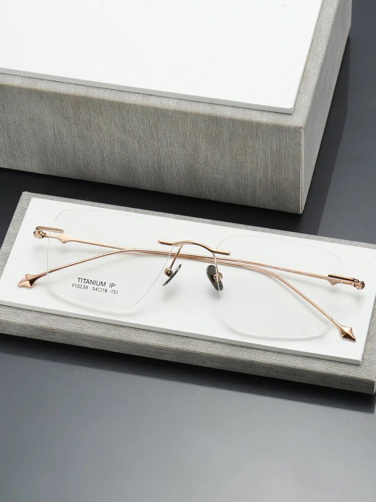 Muzz Unisex Rimless Square Titanium Eyeglasses 10239 - Size Chart