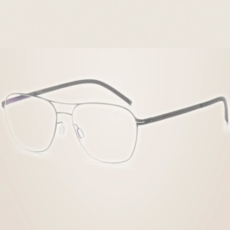 Muzz Women's Full Rim Oval Double Bridge Steel Eyeglasses 5454 - Black