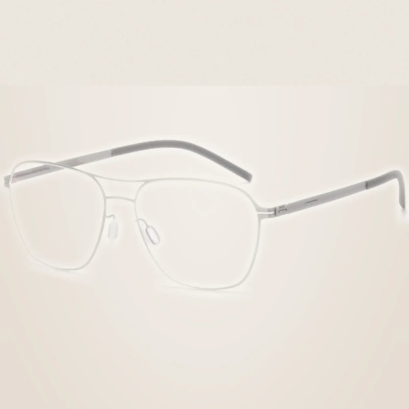Muzz Women's Full Rim Oval Double Bridge Steel Eyeglasses 5454 - Silver
