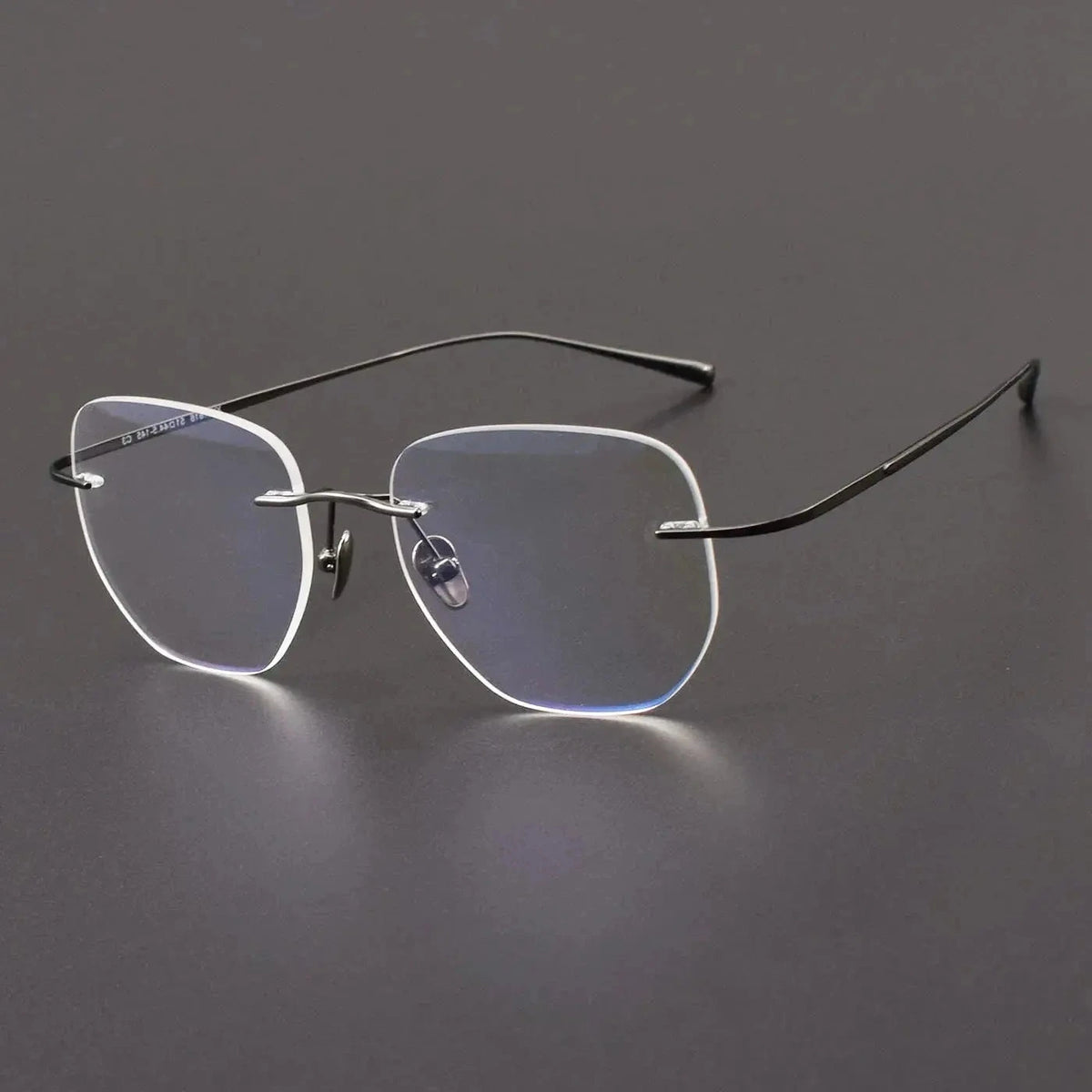 Muzz Women's Rimless Flat Top Square Titanium Eyeglasses 41816 - GRAY