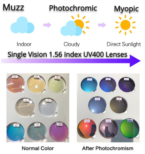 Muzz 1.56 Index Aspheric Single Vision Photochromic Polarized Lenses Lenses Muzz Lenses   