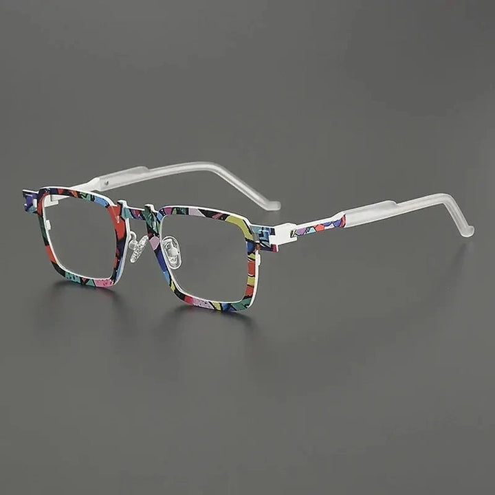 Nobler Unisex Full Rim Big Square Titanium Eyeglasses 85910 - C1