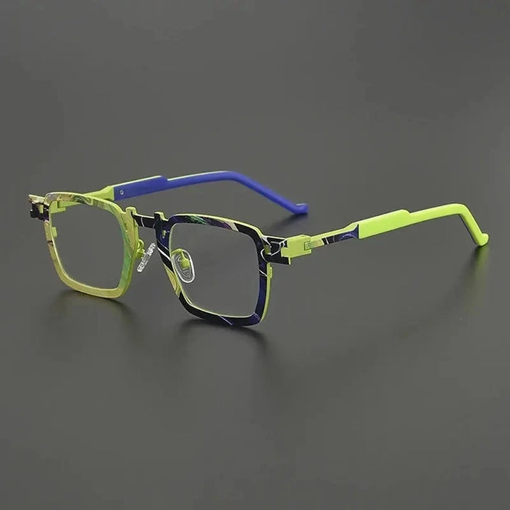 Nobler Unisex Full Rim Big Square Titanium Eyeglasses 85910 - C2