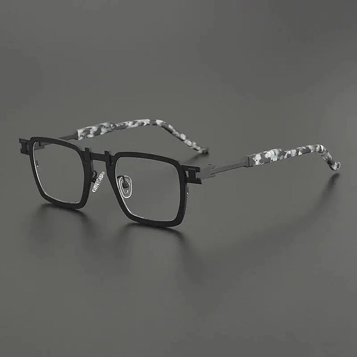 Nobler Unisex Full Rim Big Square Titanium Eyeglasses 85910 - C3
