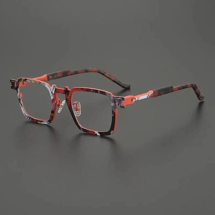 Nobler Unisex Full Rim Big Square Titanium Eyeglasses 85910 - C4