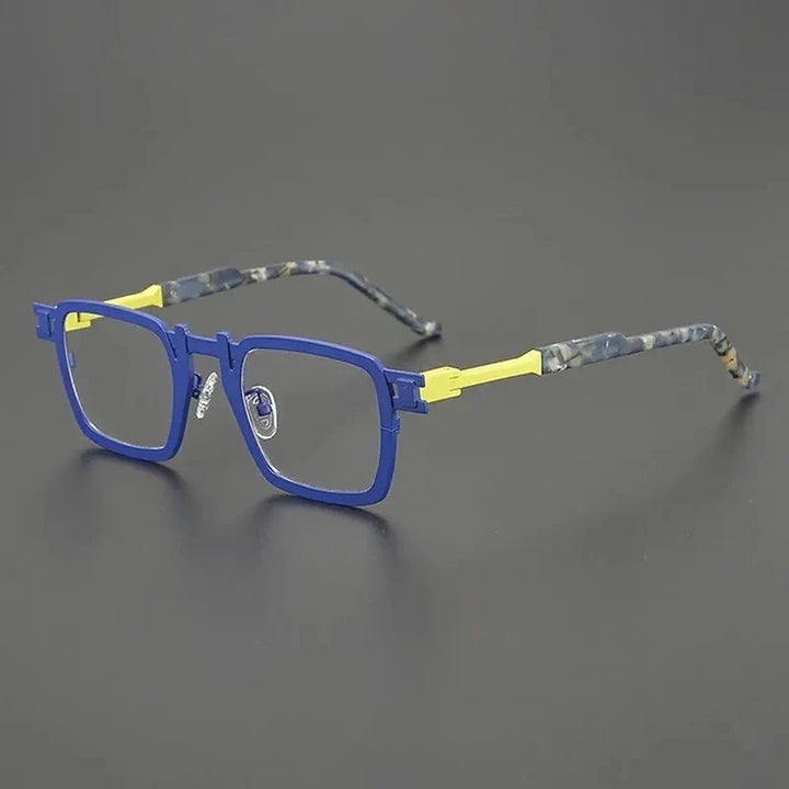 Nobler Unisex Full Rim Big Square Titanium Eyeglasses 85910 - C6