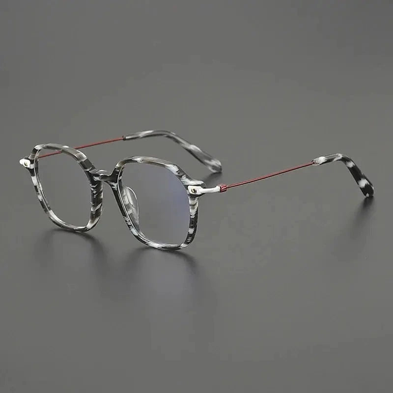 Nobler Unisex Full Rim Irregular Square Titanium Eyeglasses 48300 - C2