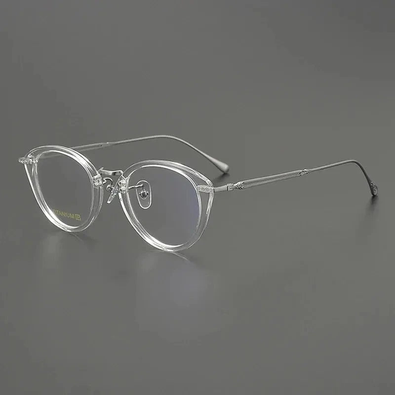 Nobler Unisex Full Rim Oval Acetate Titanium Eyeglasses 98009 - C2