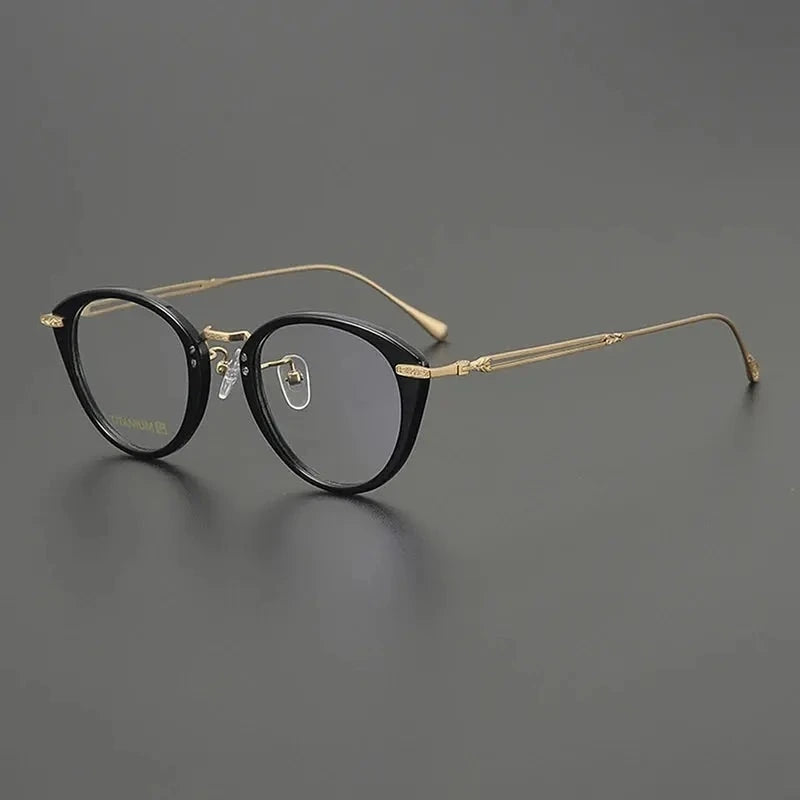 Nobler Unisex Full Rim Oval Acetate Titanium Eyeglasses 98009 - C3