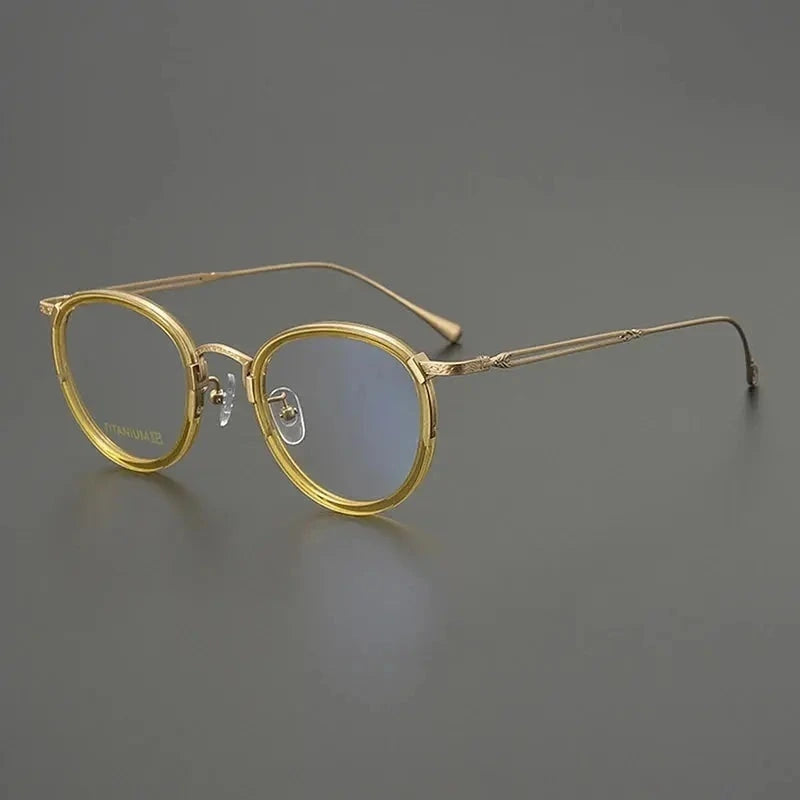 Nobler Unisex Full Rim Oval Square Acetate Titanium Eyeglasses 98001 - C1