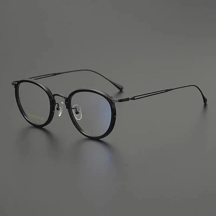 Nobler Unisex Full Rim Oval Square Acetate Titanium Eyeglasses 98001 - C2