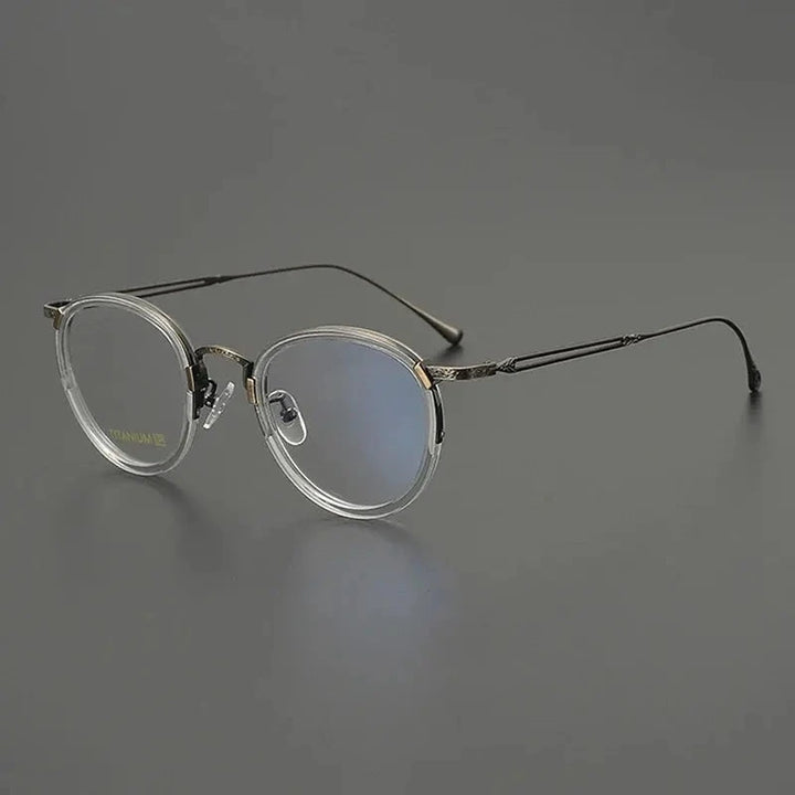 Nobler Unisex Full Rim Oval Square Acetate Titanium Eyeglasses 98001 - C3