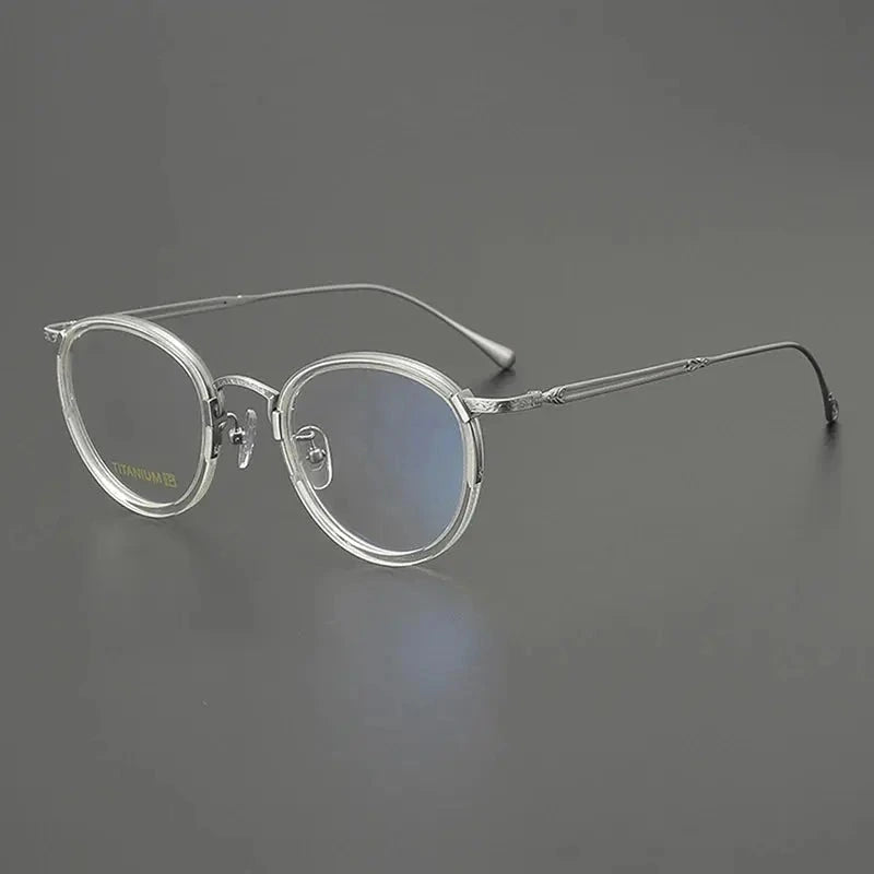 Nobler Unisex Full Rim Oval Square Acetate Titanium Eyeglasses 98001 - C4
