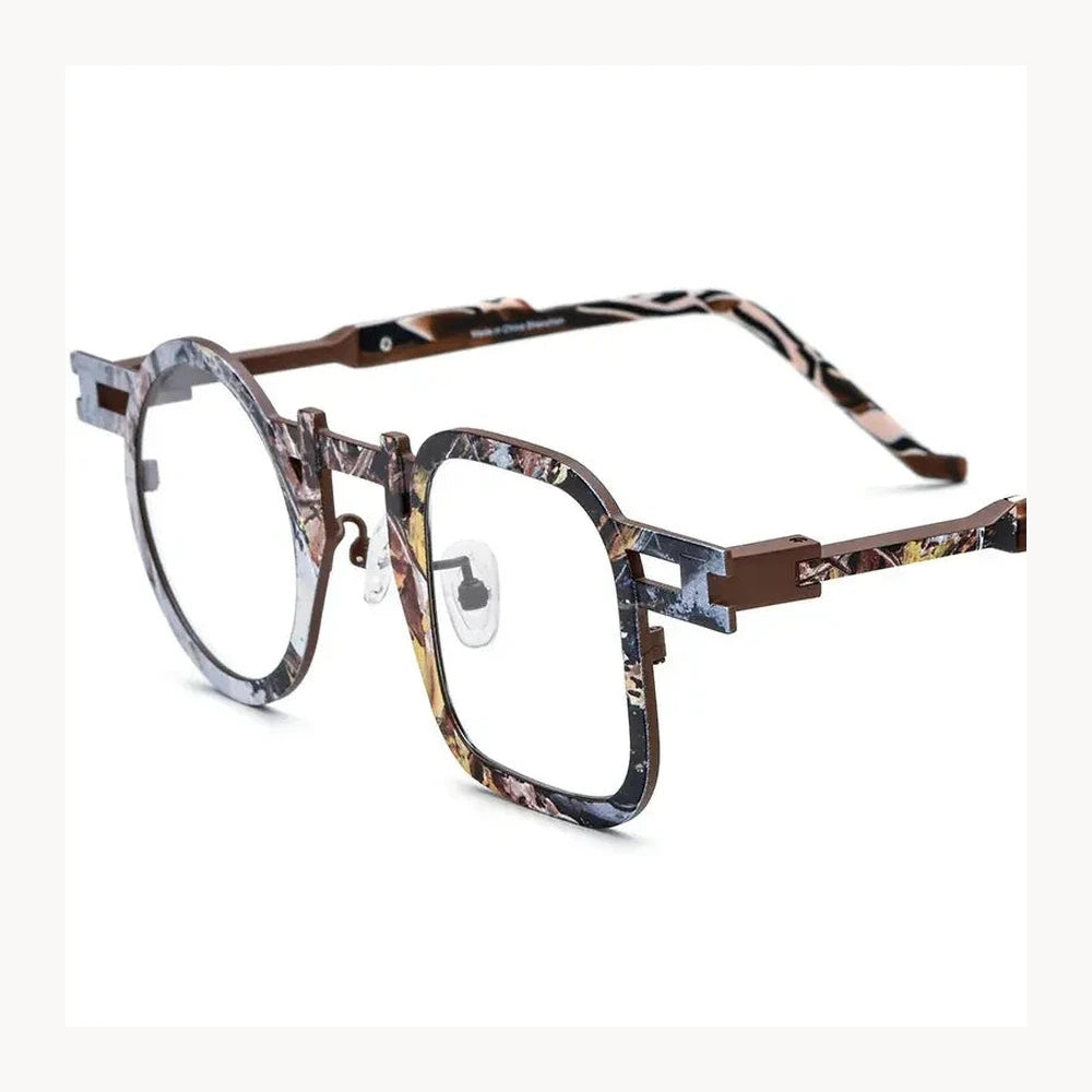 Nobler Unisex Full Rim Round Square Titanium Eyeglasses 185924 - C2