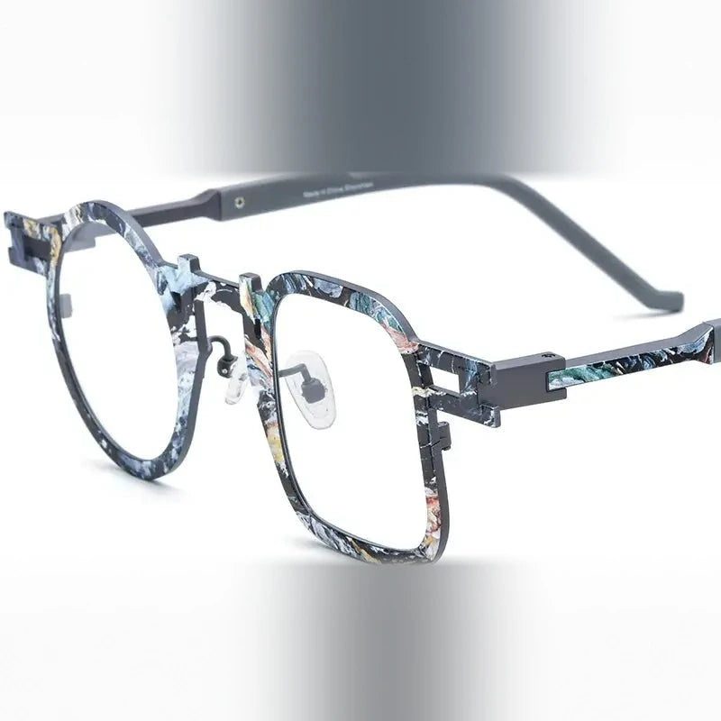 Nobler Unisex Full Rim Round Square Titanium Eyeglasses 185924 - C4