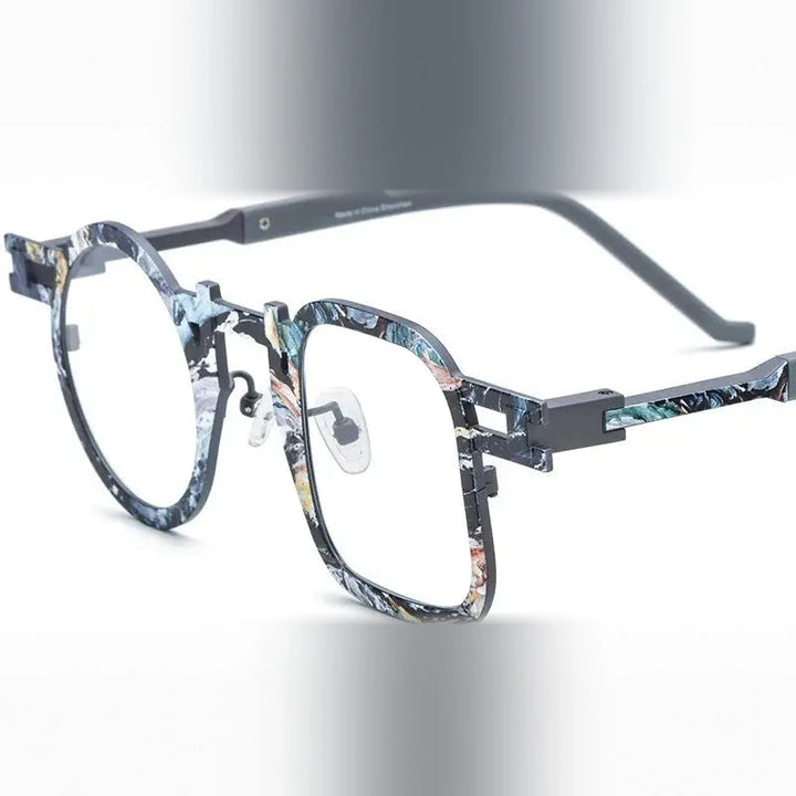 Nobler Unisex Full Rim Round Square Titanium Eyeglasses 185924 - C4