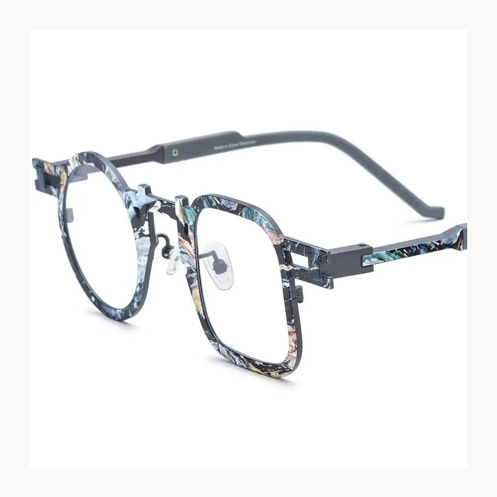 Nobler Unisex Full Rim Round Square Titanium Eyeglasses 185924 - C6