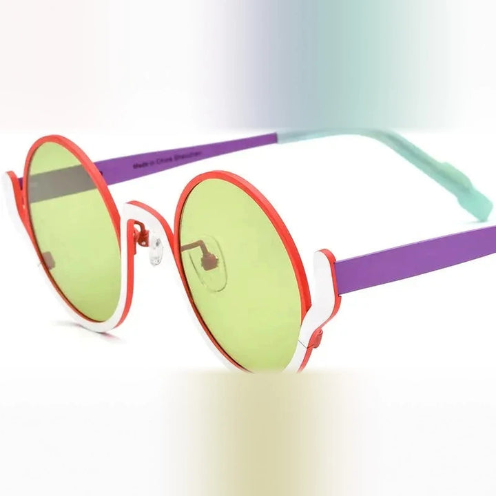 Nobler Unisex Full Rim Round Titanium Polarized Sunglasses 1898 - C2