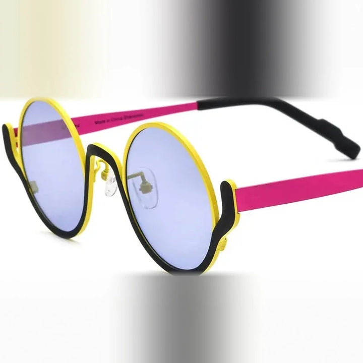 Nobler Unisex Full Rim Round Titanium Polarized Sunglasses 1898 - C5