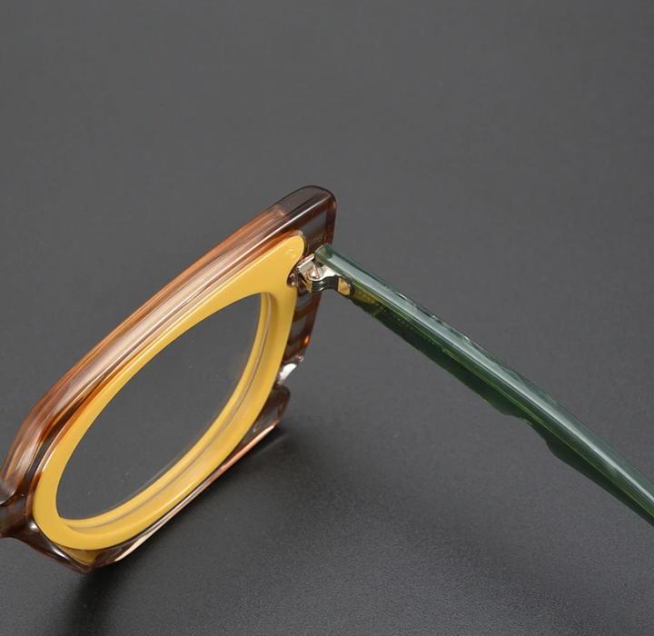 Nobler Unisex Full Rim Square Cat Eye Wide Edge Acetate Eyeglasses 1953
