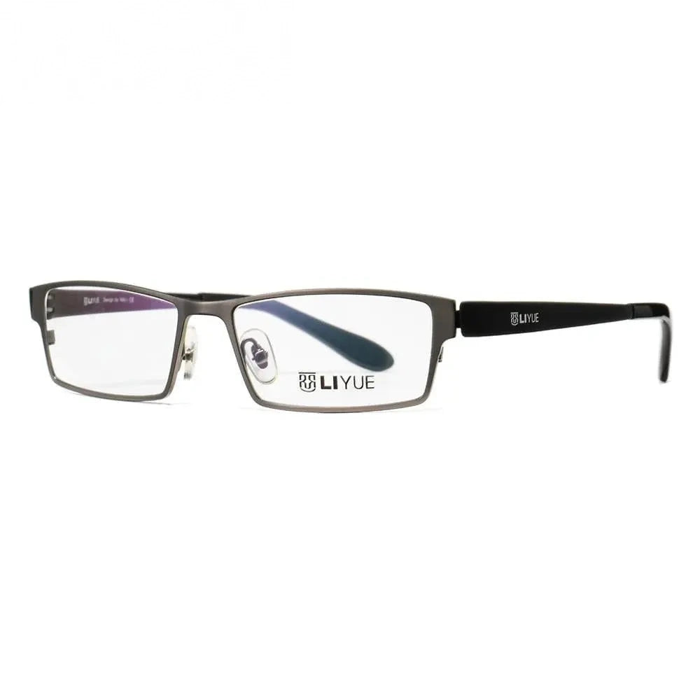 Oveliness Men's Full Rim Square Alloy Eyeglasses P9020 - gun
