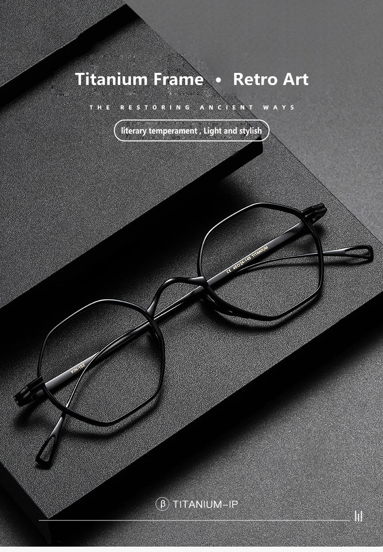 Oveliness Unisex Full Rim Irregular Round Titanium Eyeglasses Ol1y52 - Size Chart