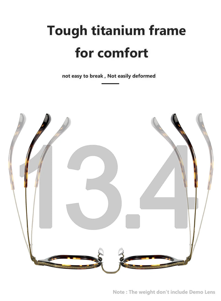 Oveliness Unisex Full Rim Oval Acetate Titanium Eyeglasses 926010 - Size Chart