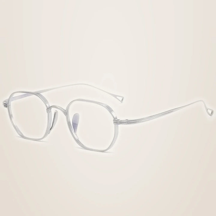 Oveliness Unisex Full Rim Oval Square Titanium Eyeglasses 9917 - silver
