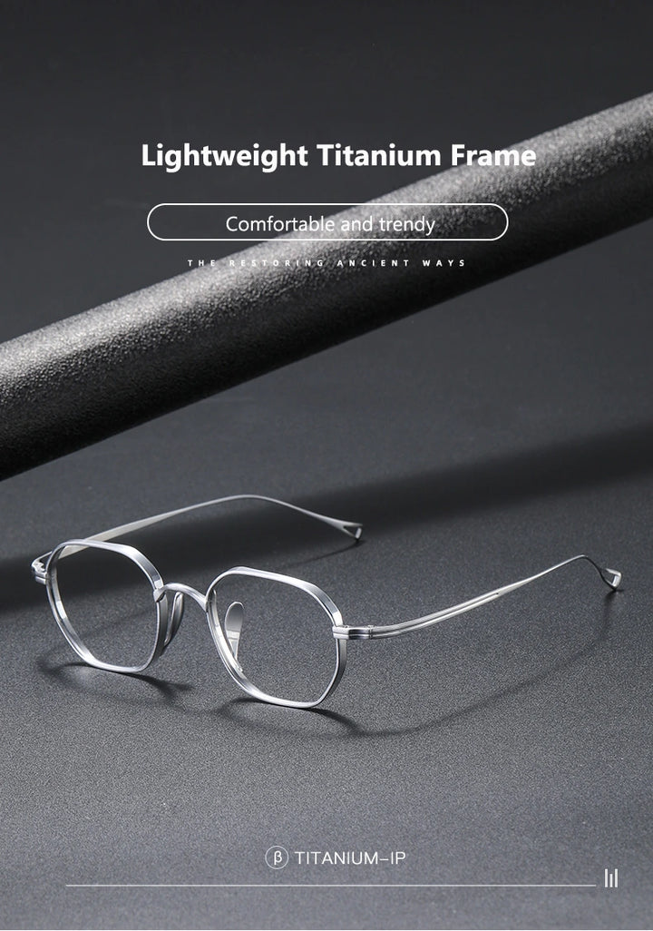 Oveliness Unisex Full Rim Oval Square Titanium Eyeglasses 9917 - Size Chart