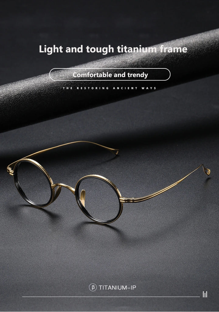 Oveliness Unisex Full Rim Round Acetate Titanium Eyeglasses 123 - Size Chart