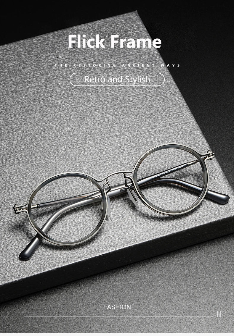 Oveliness Unisex Full Rim Round Acetate Titanium Eyeglasses 5862 - Size Chart