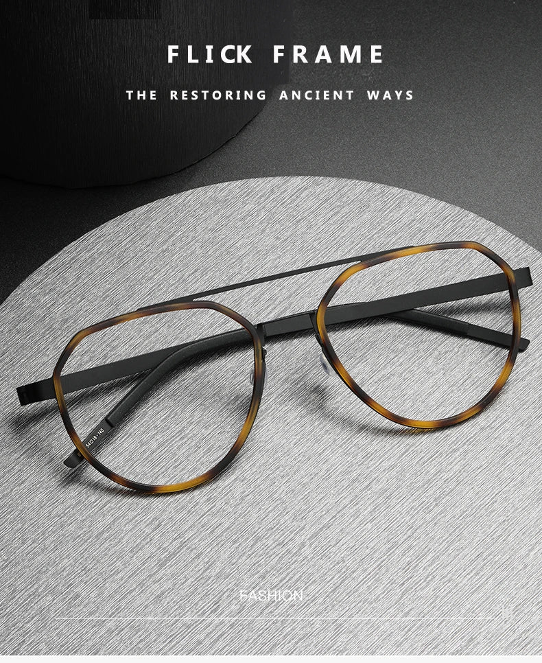 Oveliness Unisex Full Rim Round Double Bridge Acetate Titanium Eyeglasses 9745 - Size Chart