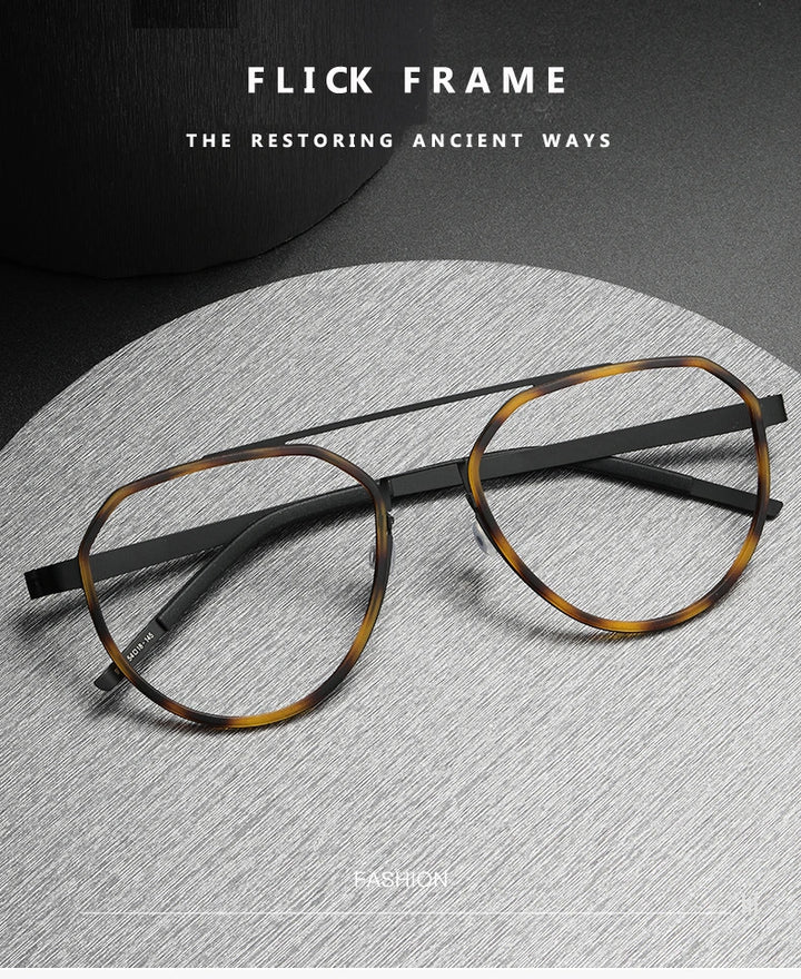 Oveliness Unisex Full Rim Round Double Bridge Acetate Titanium Eyeglasses 9745 - Size Chart