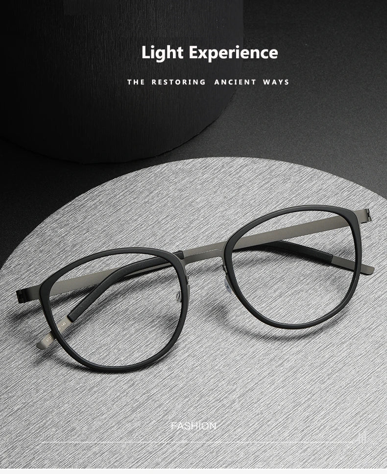 Oveliness Unisex Full Rim Round Screwless Titanium Eyeglasses 9737 - Size Chart