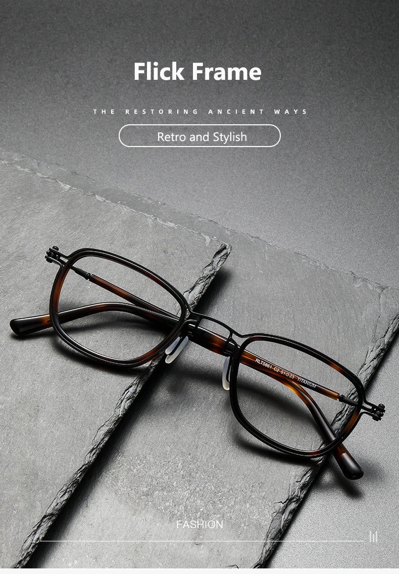Oveliness Unisex Full Rim Round Square Acetate Titanium Eyeglasses 5861 - Size Chart
