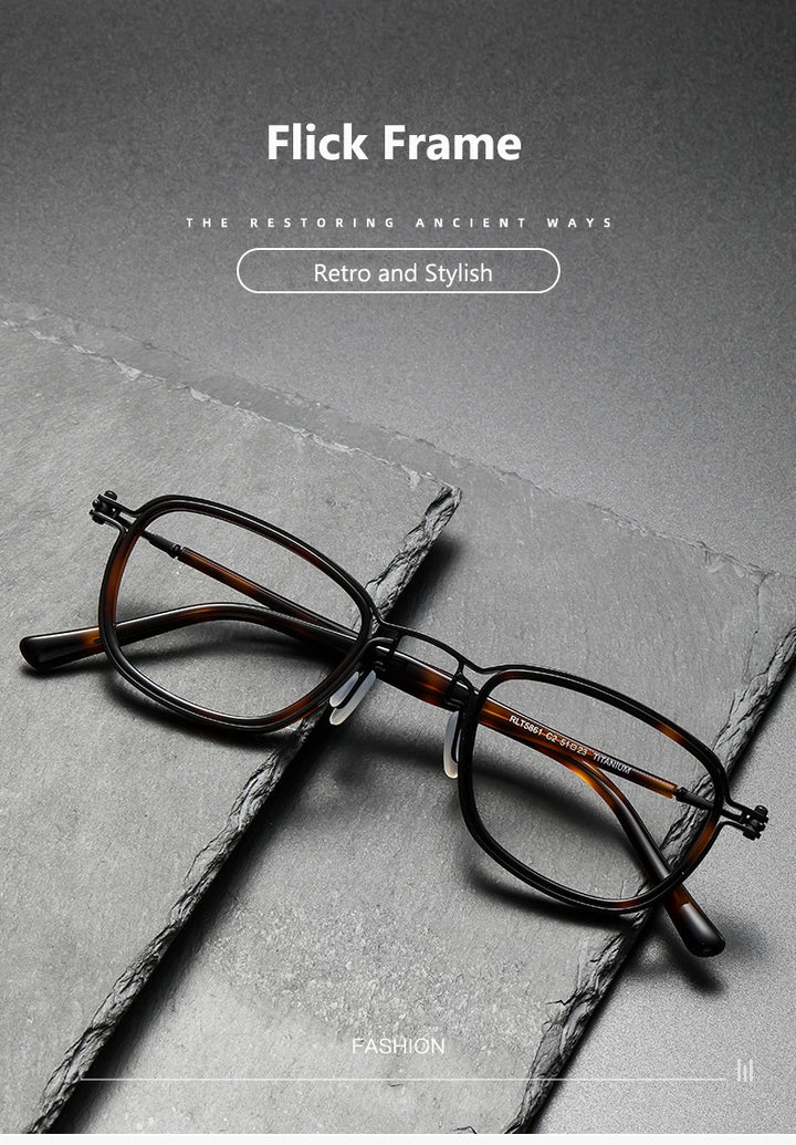 Oveliness Unisex Full Rim Round Square Acetate Titanium Eyeglasses 5861 - Size Chart