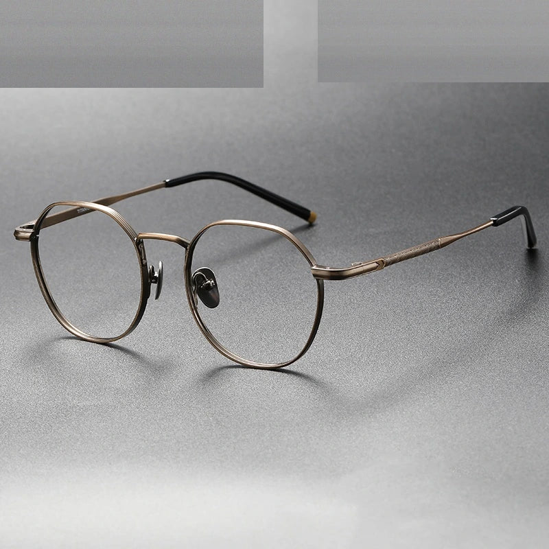 Oveliness Unisex Full Rim Round Square Titanium Eyeglasses Mira - bronze