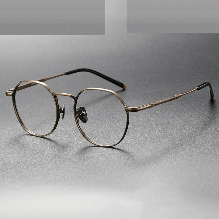 Oveliness Unisex Full Rim Round Square Titanium Eyeglasses Mira - bronze