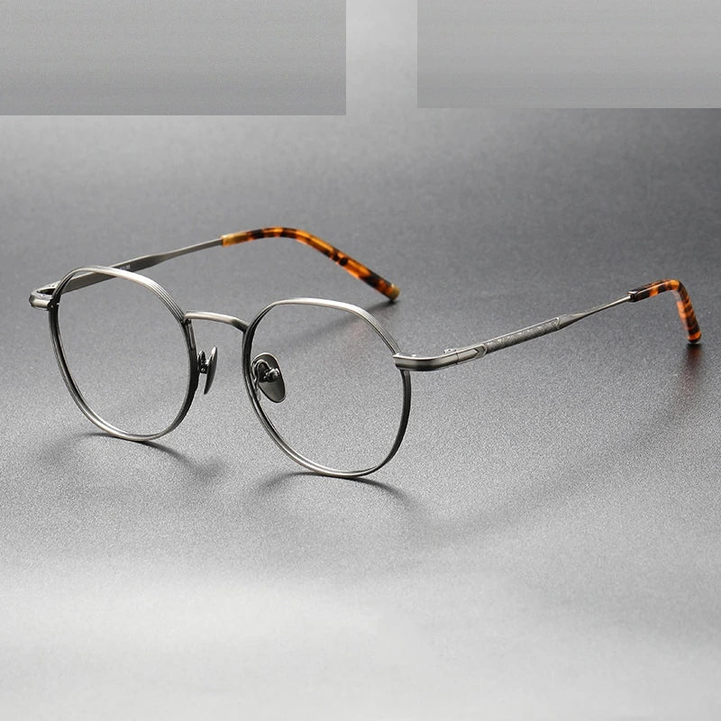 Oveliness Unisex Full Rim Round Square Titanium Eyeglasses Mira - gun
