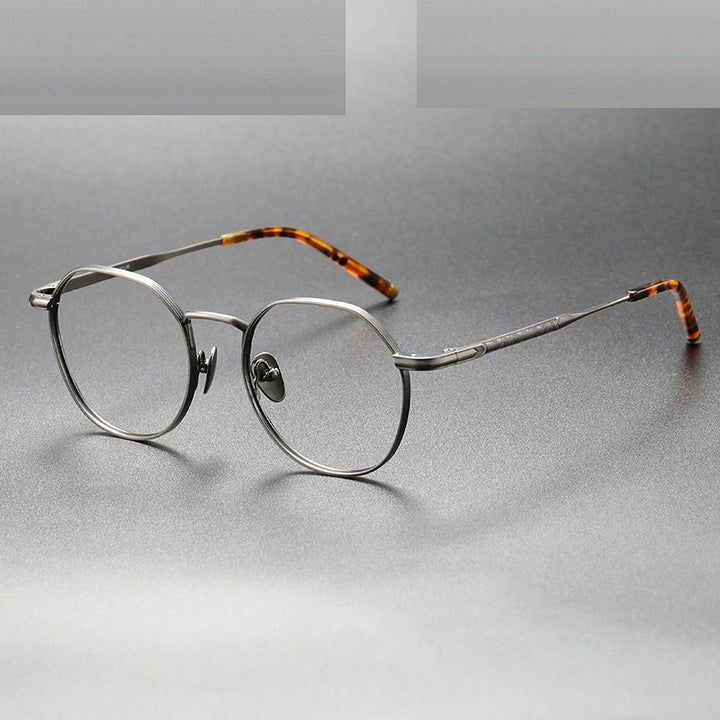 Oveliness Unisex Full Rim Round Square Titanium Eyeglasses Mira - gun