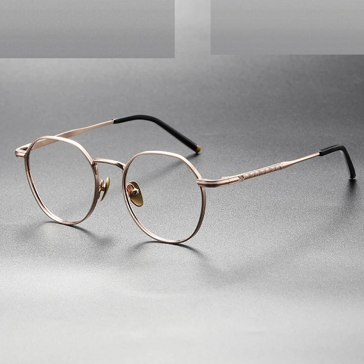 Oveliness Unisex Full Rim Round Square Titanium Eyeglasses Mira - rose gold