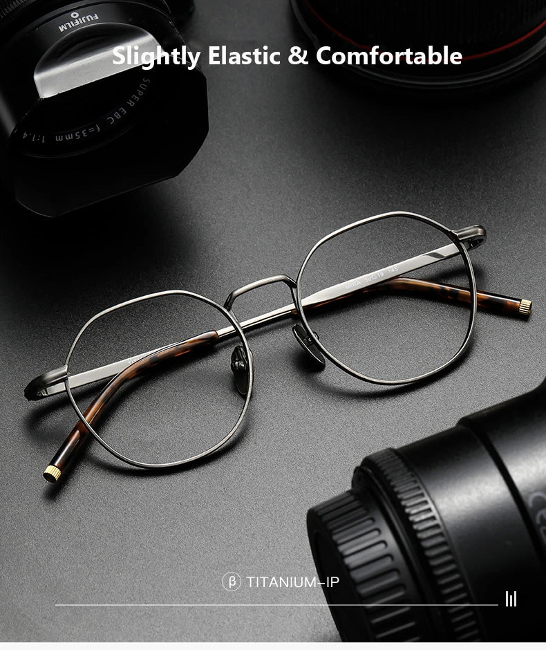 Oveliness Unisex Full Rim Round Square Titanium Eyeglasses Mira - Size Chart