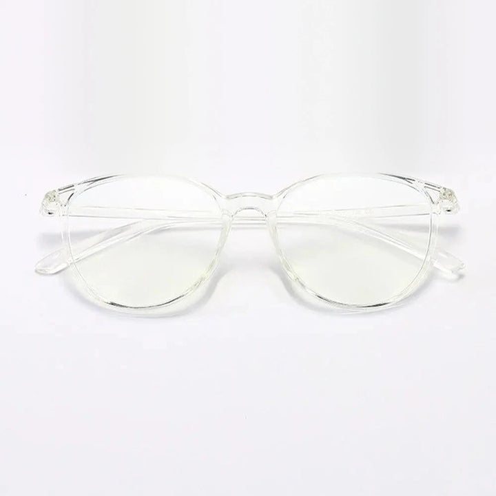 Oveliness Unisex Full Rim Round Square Tr 90 Titanium Eyeglasses 8075 - clear