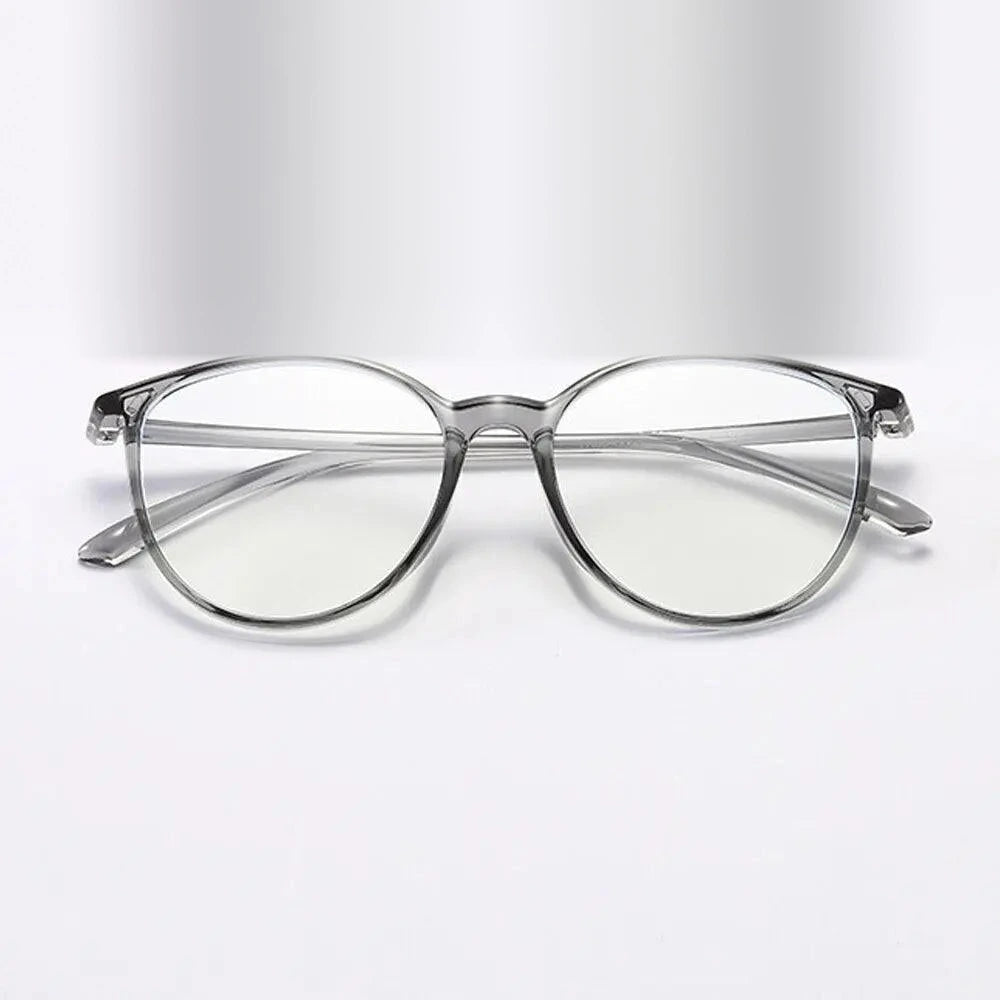 Oveliness Unisex Full Rim Round Square Tr 90 Titanium Eyeglasses 8075 - grey